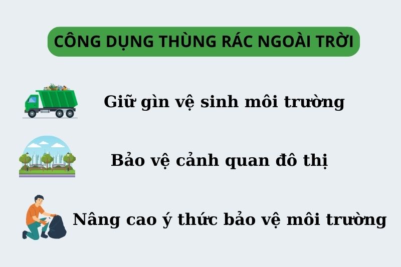 Bí quyết lựa chọn thùng rác ngoài trời phù hợp với từng địa điểm 10 Thùng rác ngoài trời
