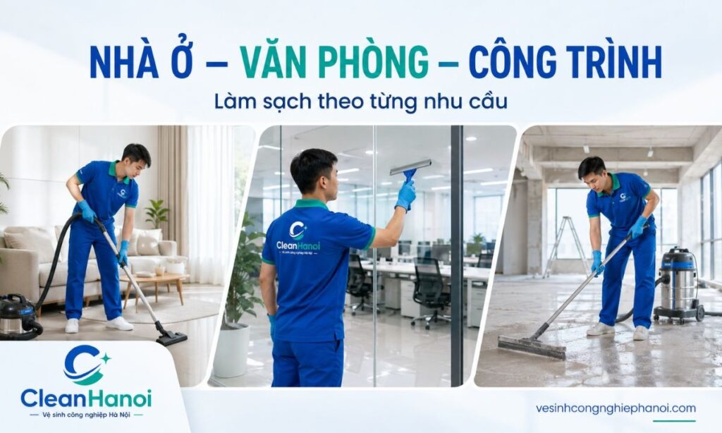 Các dịch vụ vệ sinh công nghiệp CleanHanoi tiếp nhận 